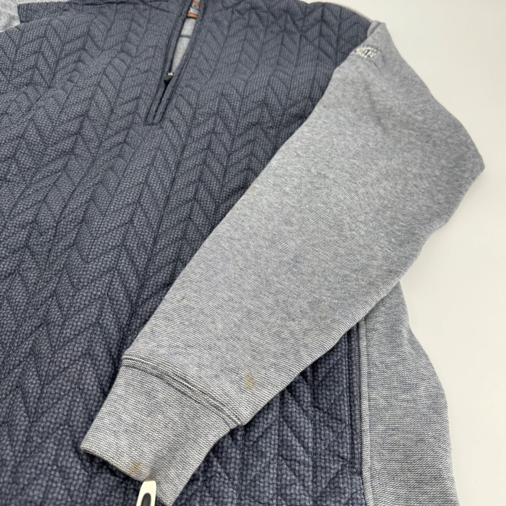 Straight Down Mens Zip Pullover Gray Quilted Chip… - image 7